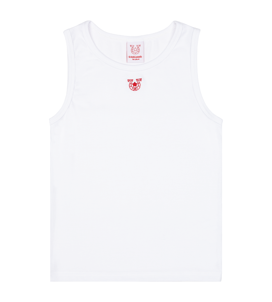 stekiyouth-ss-24-horse-sleeveless-t-white