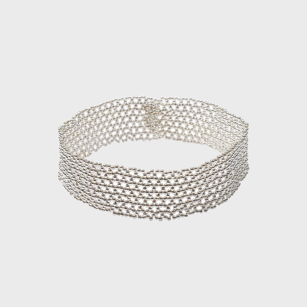 eireve-seasonless-netted-beads-choker-necklace-metal