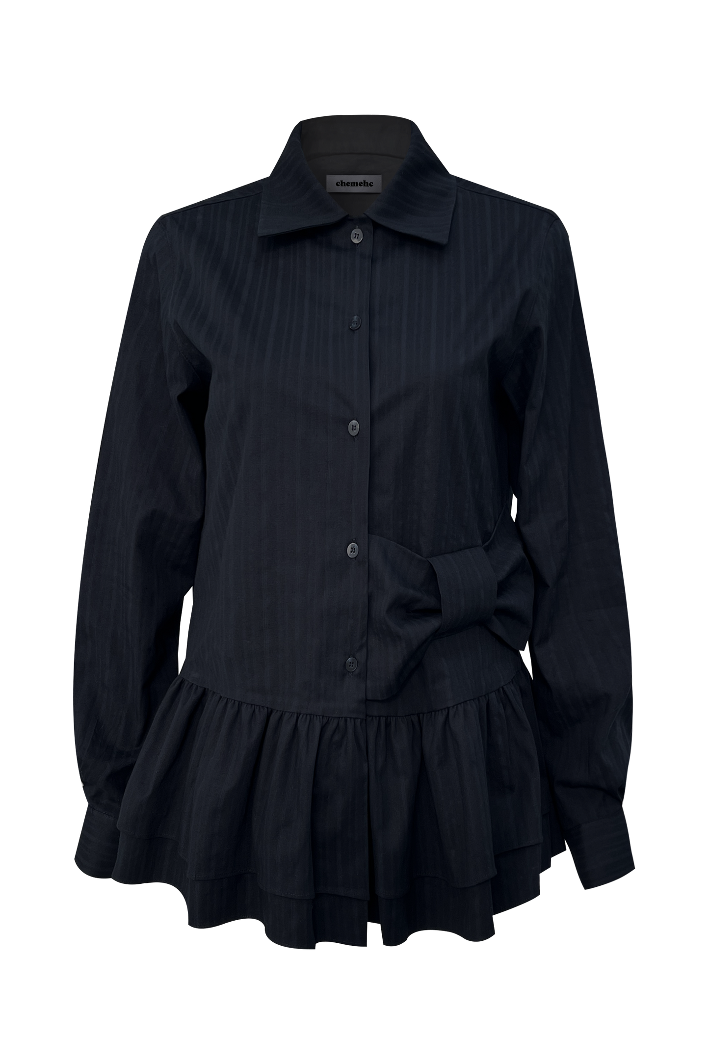 chemehc-ss-25-bow-frill-shirt-(blue-black)