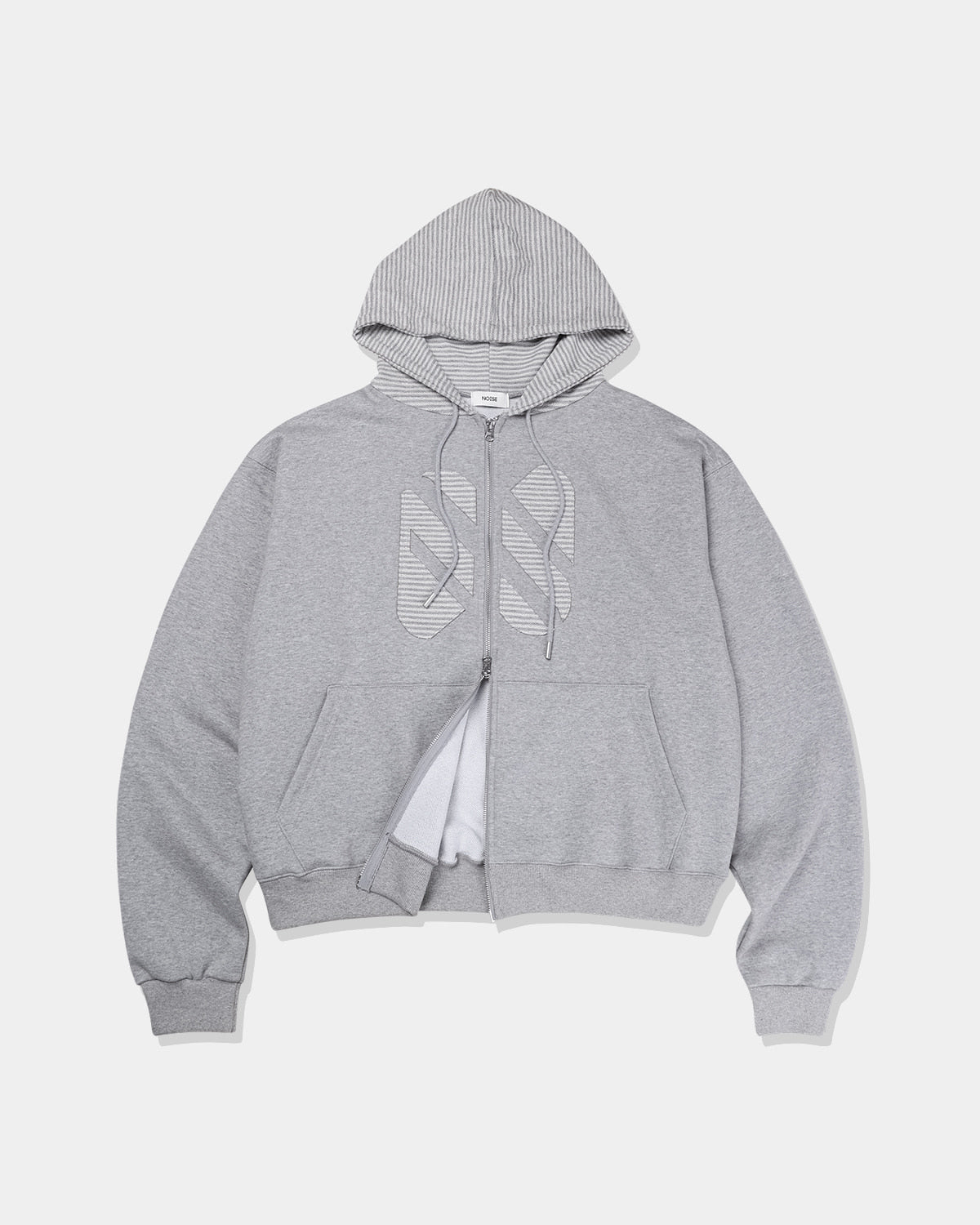 noise-ss-25-applique-stripe-logo-hooded-zipup-grey