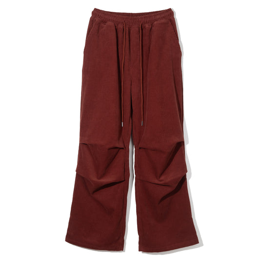 massnoun-ss-25-parachute-corduroy-strap-pants-burgundy