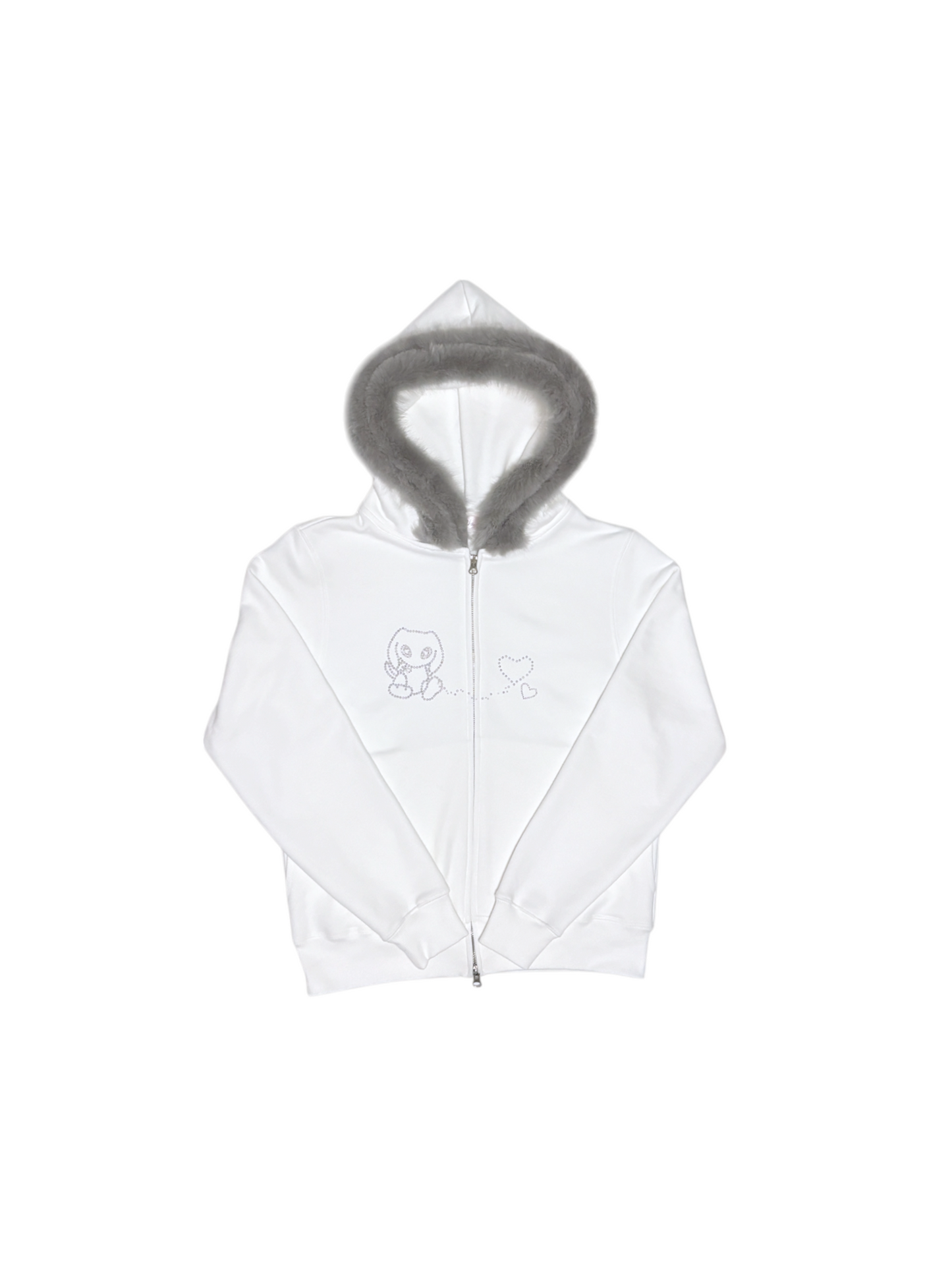 porico-world-fw-24-pori¡¯s-love-(set-up)-fur-hood-zipup-white