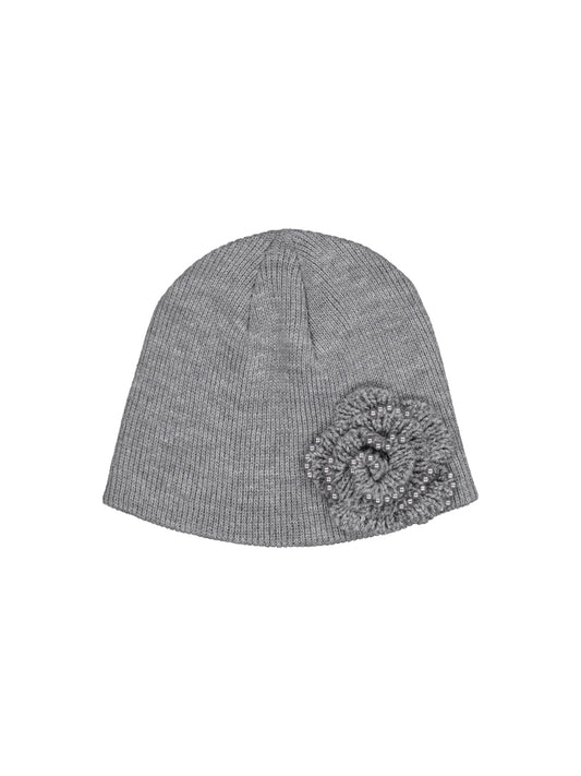 [SETUP EXE] FW 24 PEARL CORSAGE BEANIE / MELANGE GREY