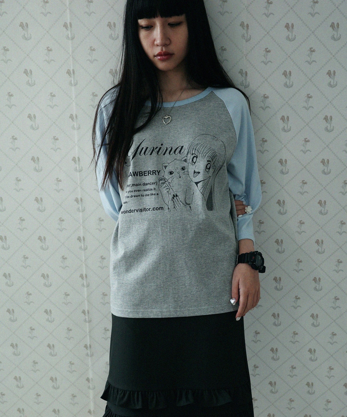 wonder-visitor-ss-25-yurina-pfp-raglan-3/4-tshirt-(melange-grey)