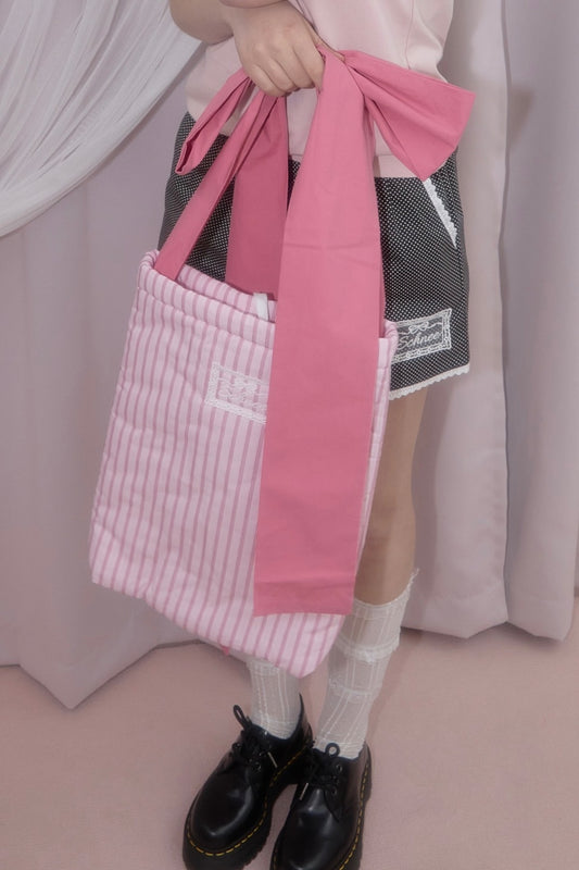 schnee-ss-25-schnee-signature-big-bow-bag-pink-stripe