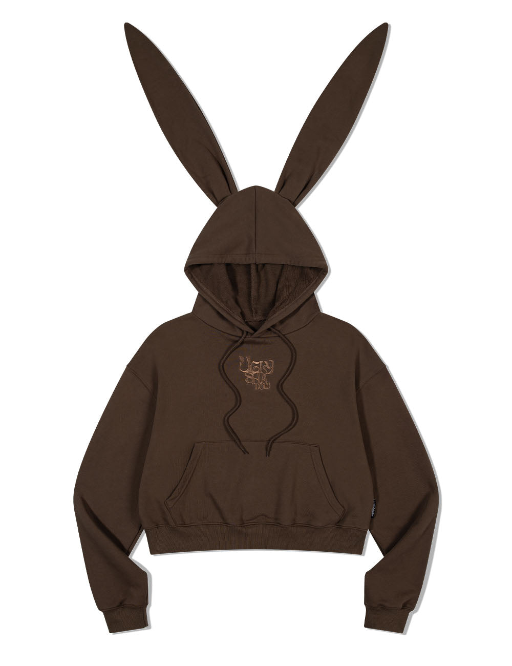 ugly-shadow-fw-24-bunny-ear-crop-hoodie(brown)