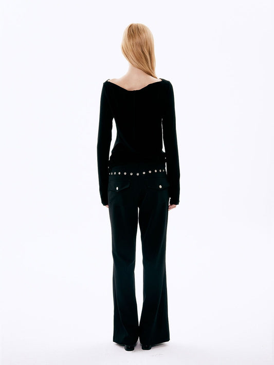 visus-ss-25-eyelet-bootcut-pants_black