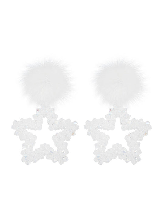 swingset-seasonless-pompom-star-beads-earrings-clear