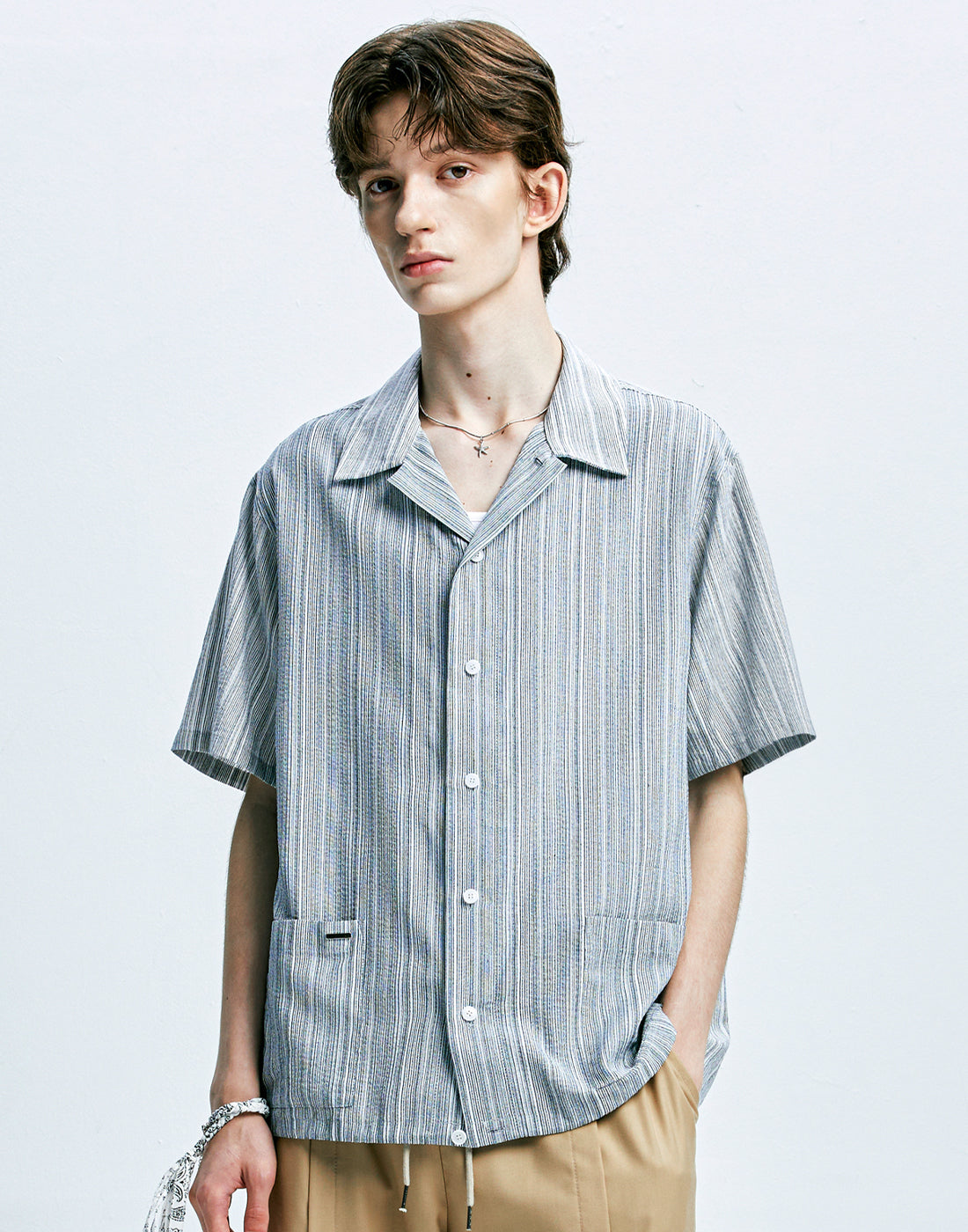 ssy-ss-24-2way-yukata-stripe-open-collar-half-shirt-grey