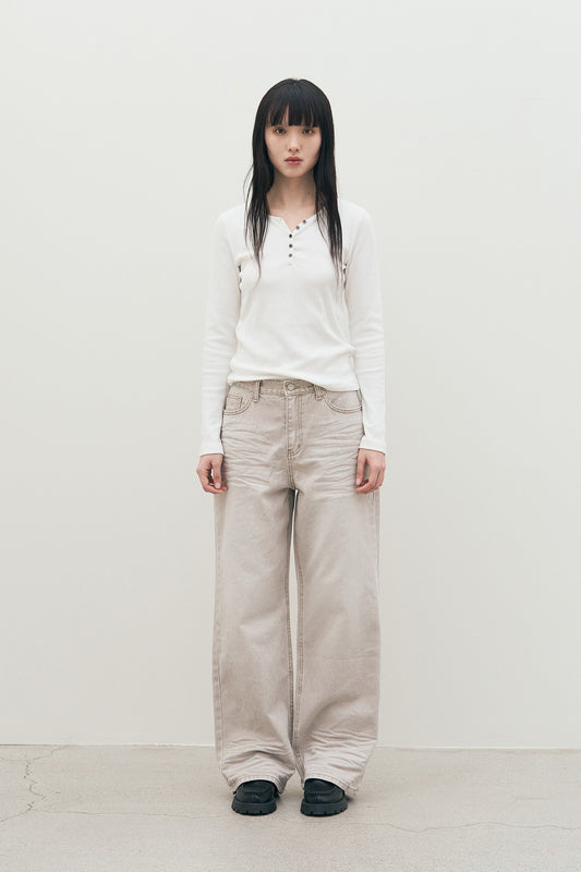 sis-a-ss-25-neutral-semi-wide-denim-pants-/-neutral-beige