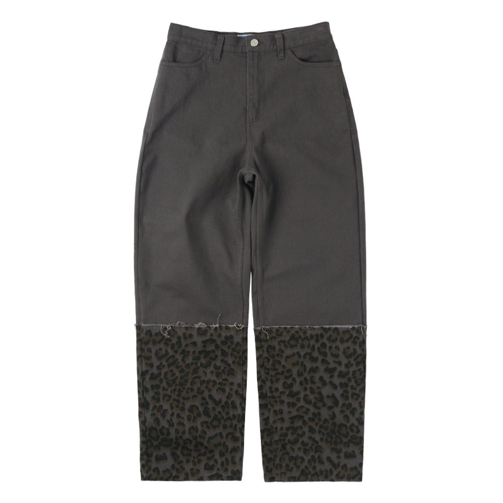 [SUNNECT] SS 25 Half Leopard Pant - Charcoal