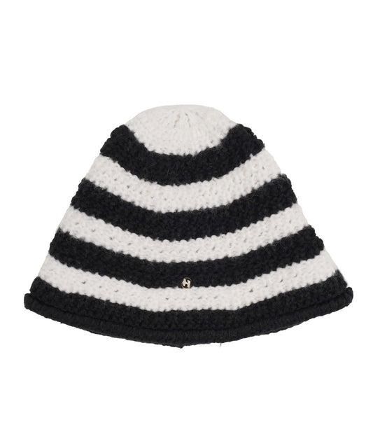 high-school-disco-fw-24-stripe-logo-knit-bucket-hat_white-black