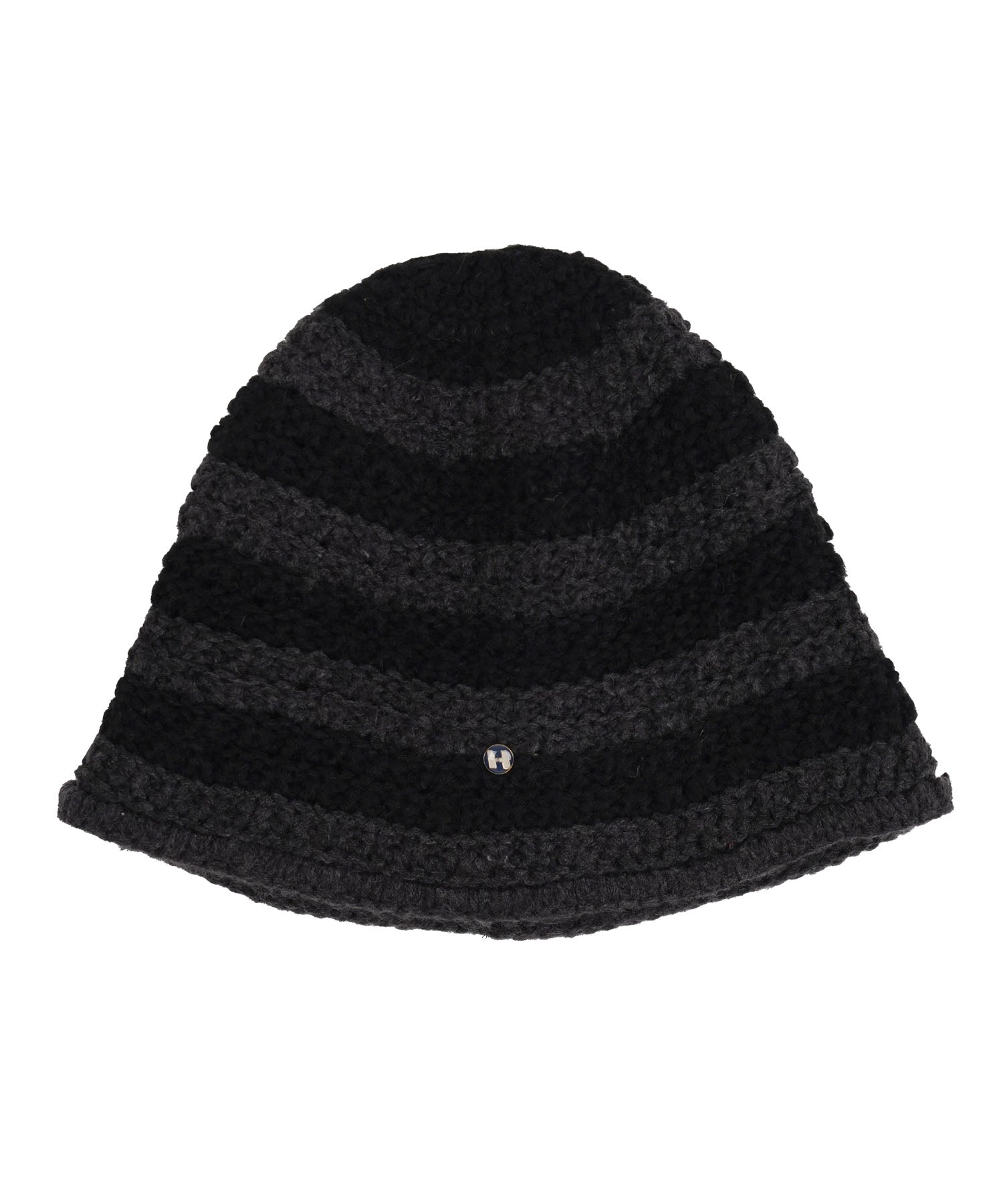 high-school-disco-fw-24-stripe-logo-knit-bucket-hat_gray-black