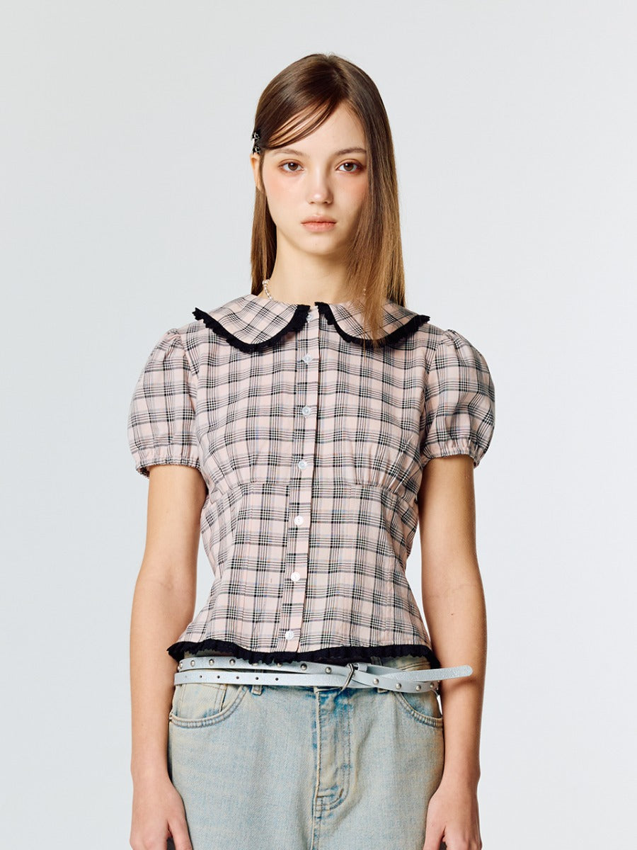 lartigent-ss-25-l15-check-puff-shirt(pink)