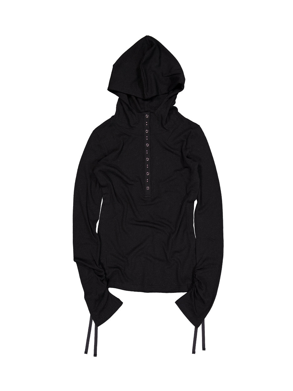 setup-exe-ss-25-rivet-button-hoodie-top-/-black