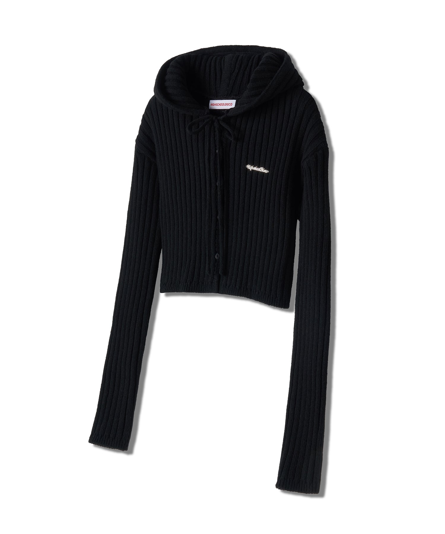 high-school-disco-fw-24-ribbon-bony-hooded-knit-cardigan_black