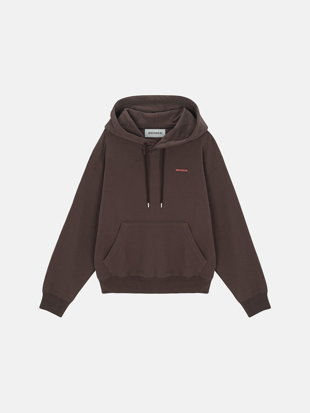 [MEENDERI] FW 24 BARTACK STITCH HOODIE - BROWN