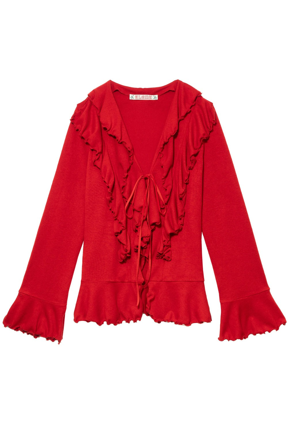 alcmy-fw-24-hippie-ruffle-cardigan_red