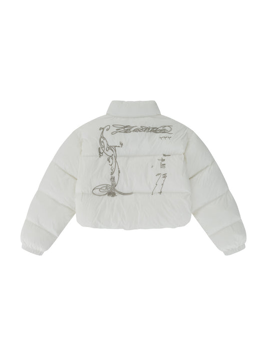 [KASHIKO] FW 24 Embroidered Crop Padding Ivory