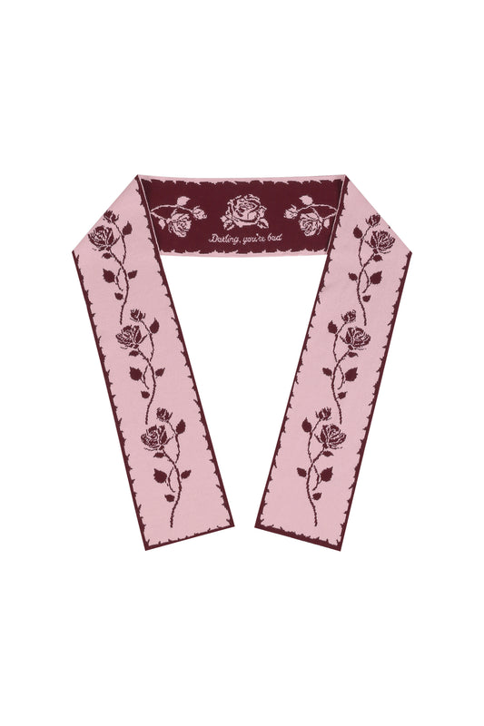 darling-you-are-bad-winter-23-rose-jacquard-scarf-wine