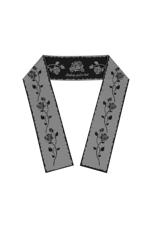 darling-you-are-bad-winter-23-rose-jacquard-scarf-black