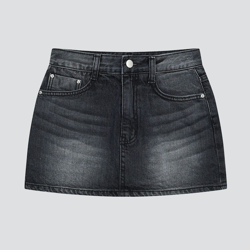 youthkrew-winter-23-washing-denim-mini-skirtblack